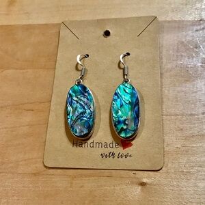 Beautiful Colorful Abalone Shell Earrings - 925 Stamped